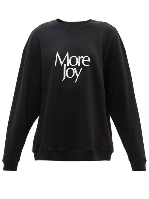 More Joy By Christopher Kane - More Joy-print Cotton-jersey Sweatshirt Black