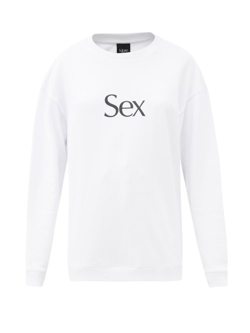 More Joy By Christopher Kane - Sex-print Cotton-jersey Sweatshirt White