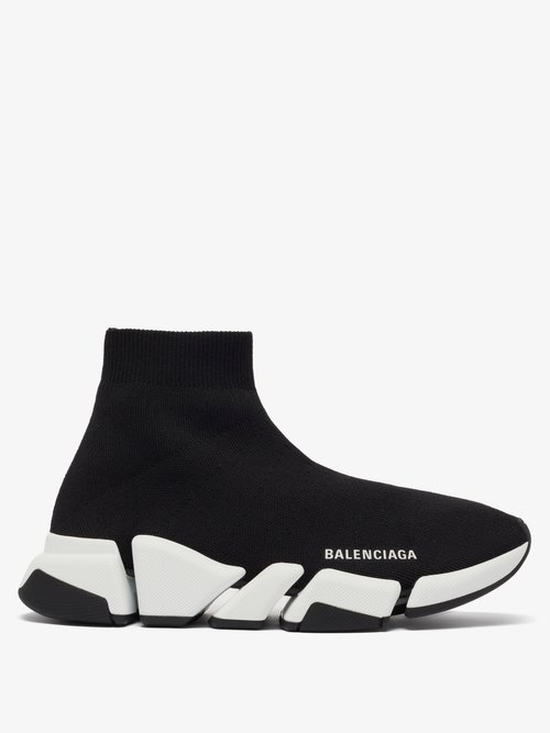 Balenciaga - Speed 2.0 Recycled-fibre Trainers Black White