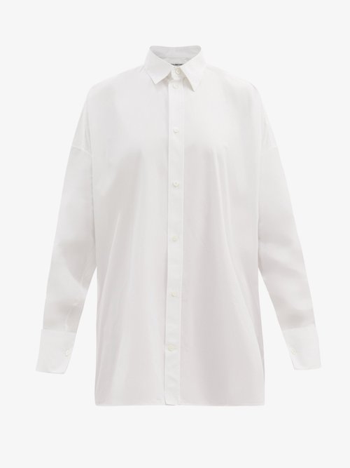 Balenciaga - Oversized Cotton-poplin Shirt White