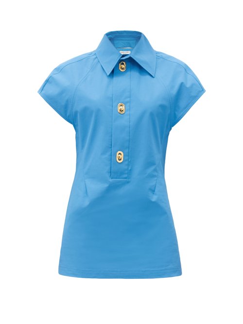 Bottega Veneta - Buttoned Coated-canvas Shirt Blue