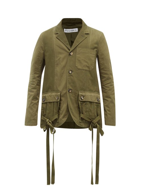 JW Anderson - Patchworked Cotton-twill Jacket - Mens - Khaki