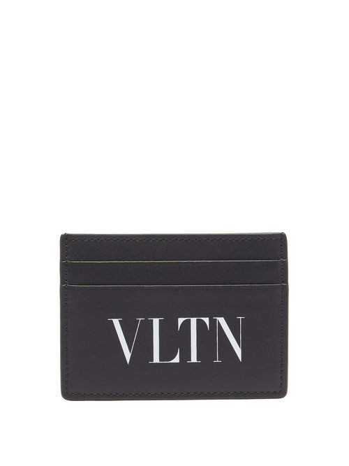 Valentino Garavani - Vltn-logo Leather Cardholder - Mens - Black White