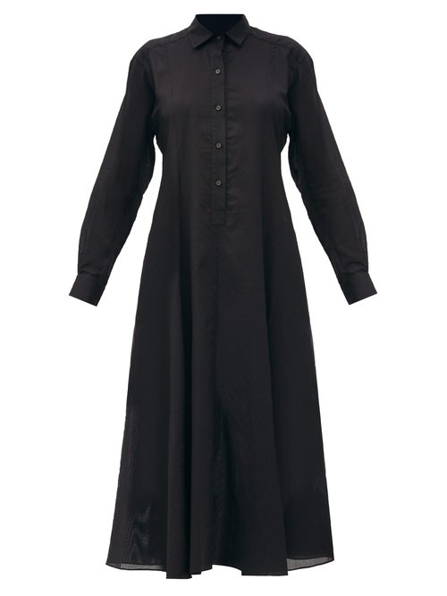 Three Graces London - Fallon Cotton-voile Shirt Dress Black