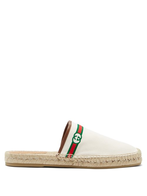 Gucci ALEJANDRO BACKLESS GG-EMBROIDERED ESPADRILLES