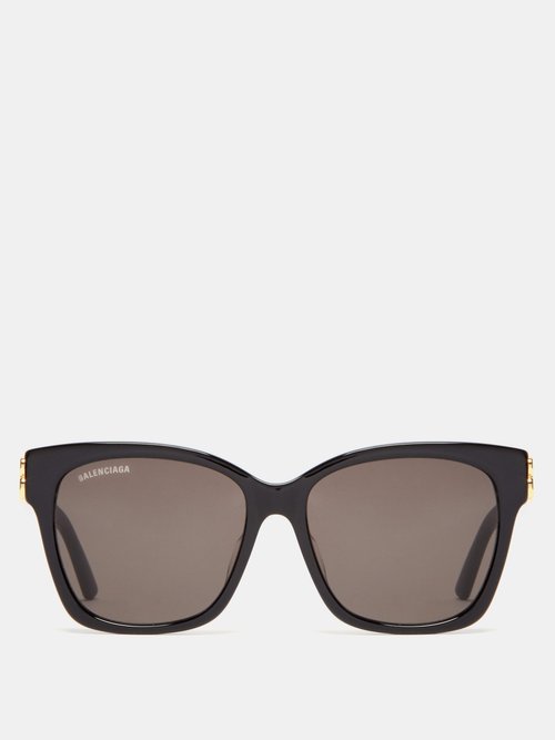 Balenciaga - Bb-logo Acetate Sunglasses - Womens - Black Grey
