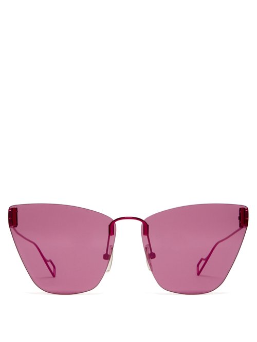Balenciaga - Bb-logo Cat-eye Sunglasses - Womens - Purple