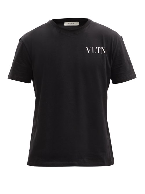 Vltn-print Cotton-jersey T-shirt