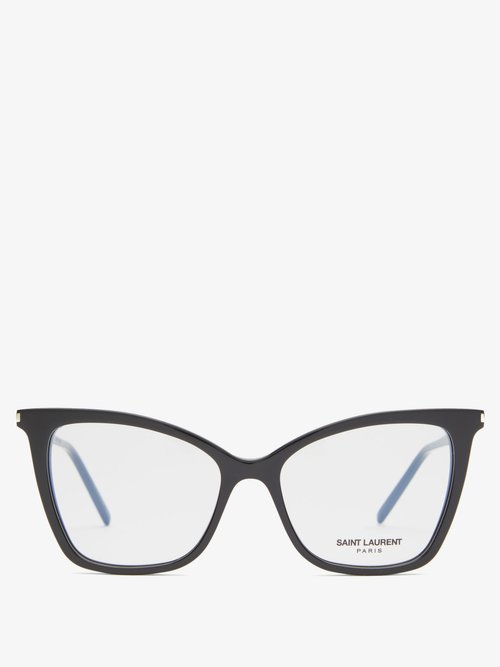 Saint Laurent - Cat-eye Acetate Glasses - Womens - Black