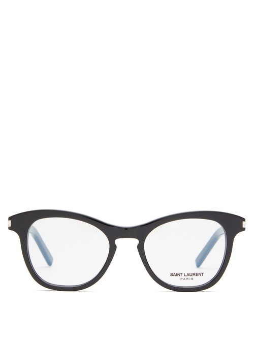 Saint Laurent - Round Acetate Glasses - Womens - Black