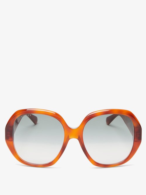 Gucci Eyewear Oversized Round Tortoiseshell-acetate Sunglasses