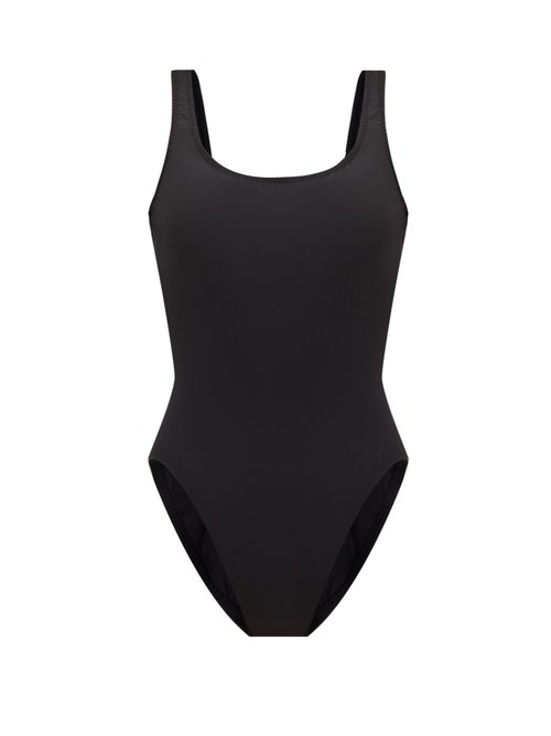 Norma Kamali - Scoop-neck Open-back Swimsuit Black Beachwear