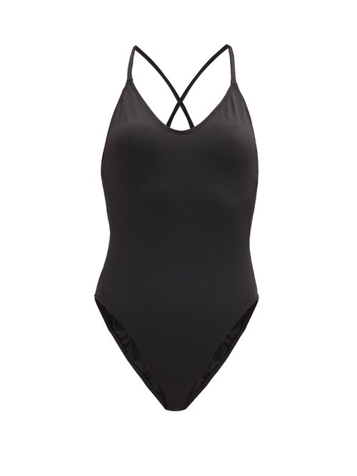 Norma Kamali - Fara Scoop-neck Crossover-back Swimsuit Black Beachwear