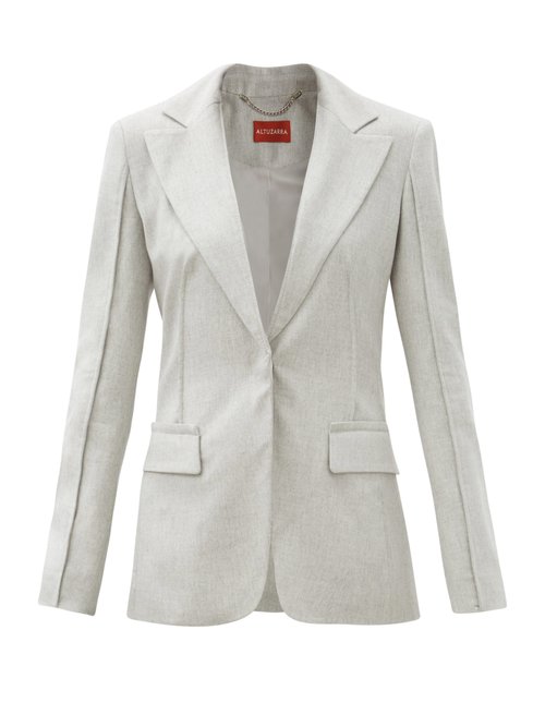 Altuzarra - Shira Single-breasted Brushed-twill Suit Jacket Light Grey