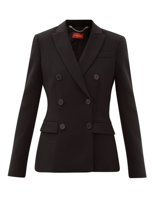 Buy Altuzarra - Indiana Double-breasted Crepe Suit Jacket Black online - shop best Altuzarra clothing sales
