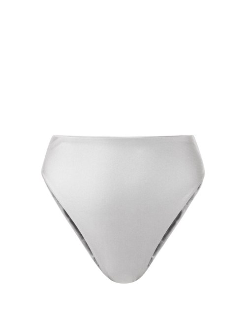 Jade Swim - Incline High-rise Bikini Briefs Silver Beachwear