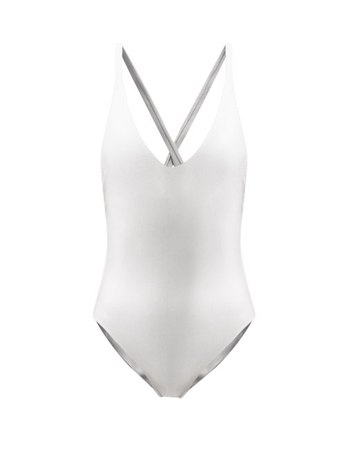 Jade Swim - Mila Cross-strap Swimsuit Silver Beachwear