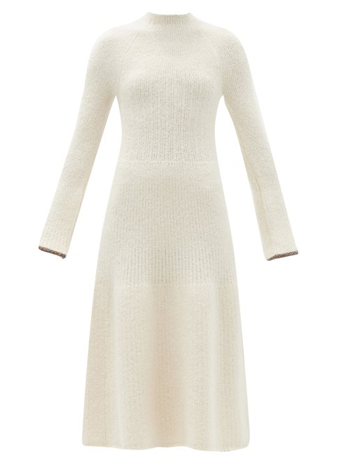 Proenza Schouler – High-neck Rib-knitted Dress Ivory
