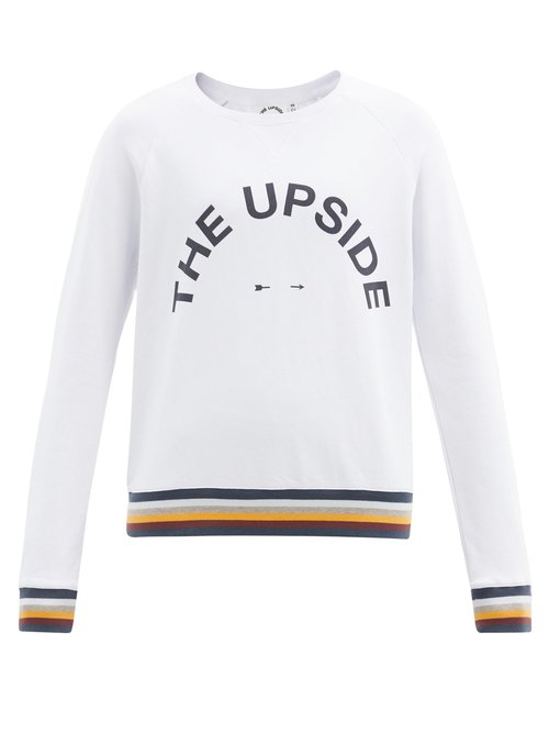 The Upside - Bondi Logo-print Cotton-jersey Sweatshirt White Multi