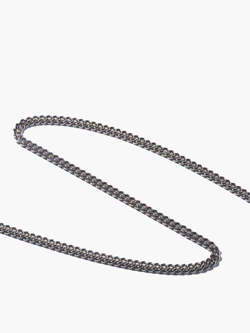 M Curb-chain Sterling-silver Necklace