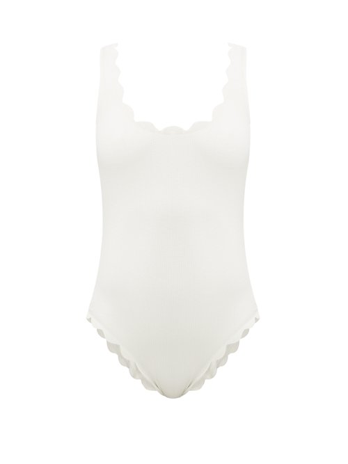 Marysia - Palm Springs Scalloped-edged Swimsuit White Beachwear