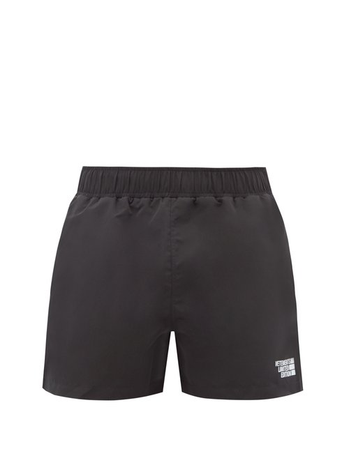 Vetements - Logo-print Swim Shorts - Mens - Black