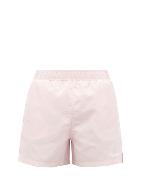 Vetements - Logo-print Swim Shorts - Mens - Pink