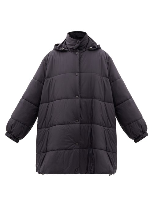 Givenchy - Logo-print Hooded Quilted-shell Coat Black