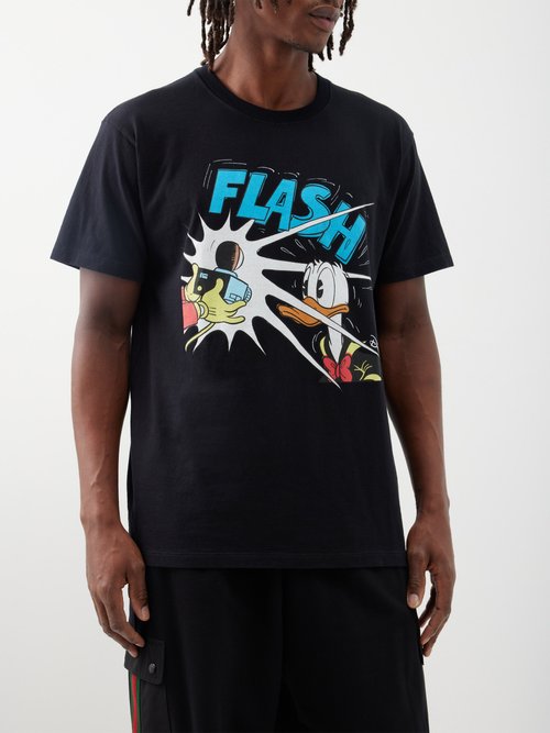 NWT Gucci Donald Duck Flash Disney Black Jersey T-Shirt M (Oversized)  548334