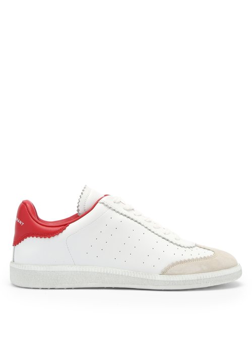 Isabel Marant - Bryce Leather And Suede Trainers Red White