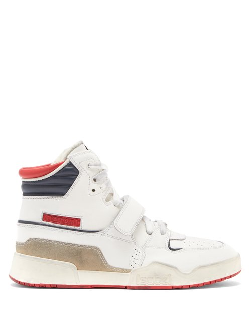 Isabel Marant - Alsee High-top Distressed-leather Trainers White Multi