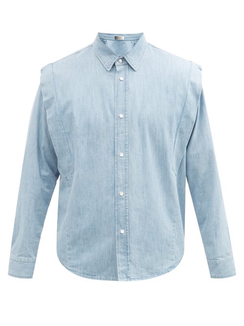 Isabel Marant - Marlinah Extended-shoulder Denim Shirt - Mens - Light Blue