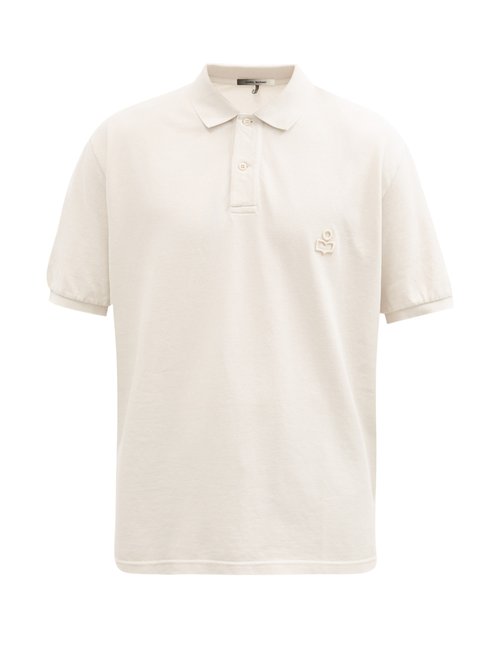 Isabel Marant - Anafiko Logo-embroidered Cotton-piqué Polo Shirt - Mens - White