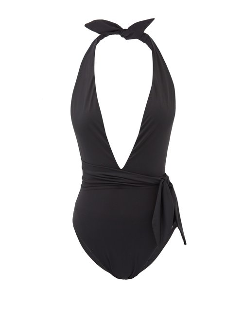 Zimmermann – Lulu Halterneck Swimsuit Black Beachwear