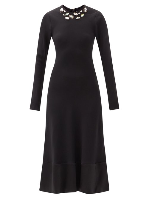 Ssone - Chase Crystal-appliqué Dress Black