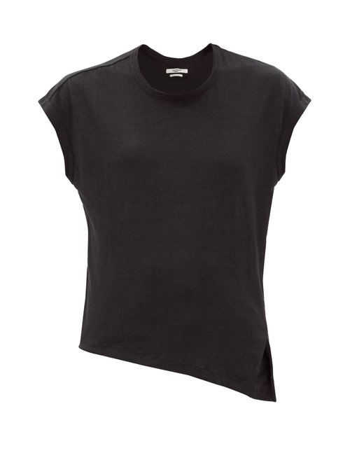 Isabel Marant Étoile - Kella Slit-hem Linen-jersey T-shirt Black