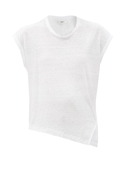 Isabel Marant Étoile - Kella Slit-hem Linen-jersey T-shirt White