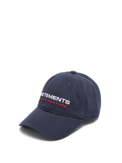 Vetements - Haute Couture Logo-embroidered Baseball Cap - Mens - Navy