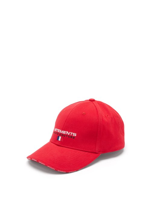 Vetements - Haute Couture Logo-print Baseball Cap - Mens - Red