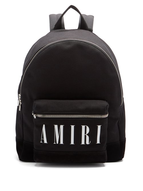 Amiri - Logo-print Canvas Backpack - Mens - Black