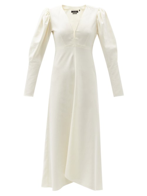 Isabel Marant – Silabi Puff-sleeve Crepe Midi Dress White