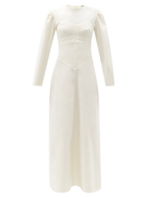 Isabel Marant - Taylin Panelled Cotton Maxi Dress Ivory