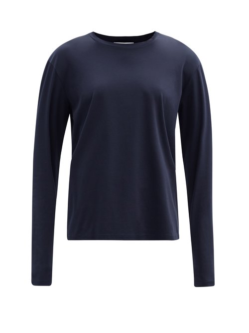 Jil Sander - Long-sleeved Cotton-jersey T-shirt Navy