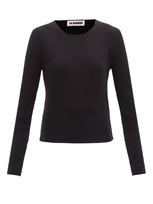 Buy Jil Sander - Ribbed Cotton-blend Sweater Navy online - shop best Jil Sander 