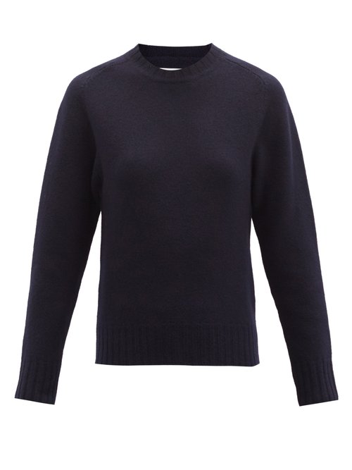 Jil Sander - Cropped Boiled-wool Sweater Navy