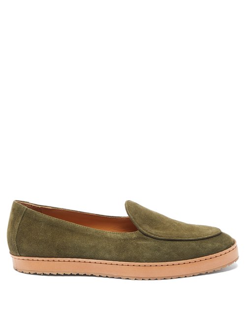 Jacques Soloviere - Ritchy Suede Loafers - Mens - Khaki