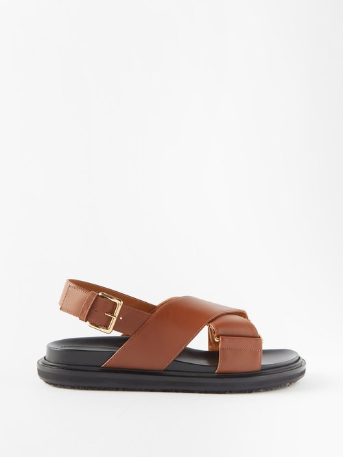 Marni - Fussbett Leather Sandals - Womens - Tan