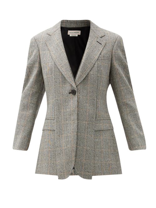 Alexander Mcqueen – Single-breasted Prince Of Wales-check Jacket Grey