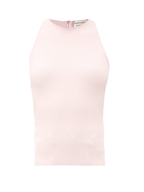 Alexander Mcqueen – Sleeveless Ribbed-knit Top Pink