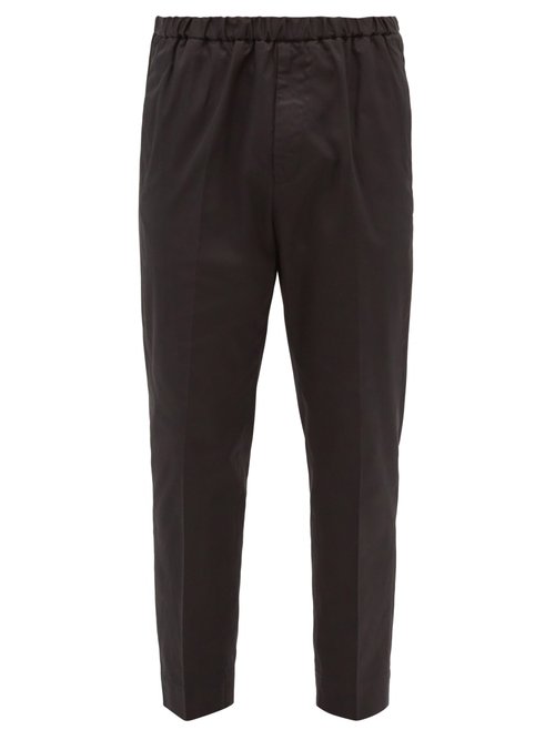 Jil Sander - Elasticated-waist Cotton-gabardine Trousers - Mens - Navy